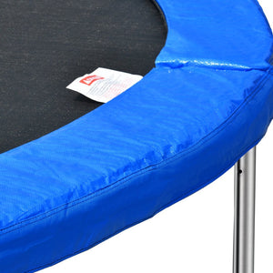 English Elm 14ft Backyard Trampoline with Basketball Hoop Safety Enclosure Net and Steel Ladder W28552056