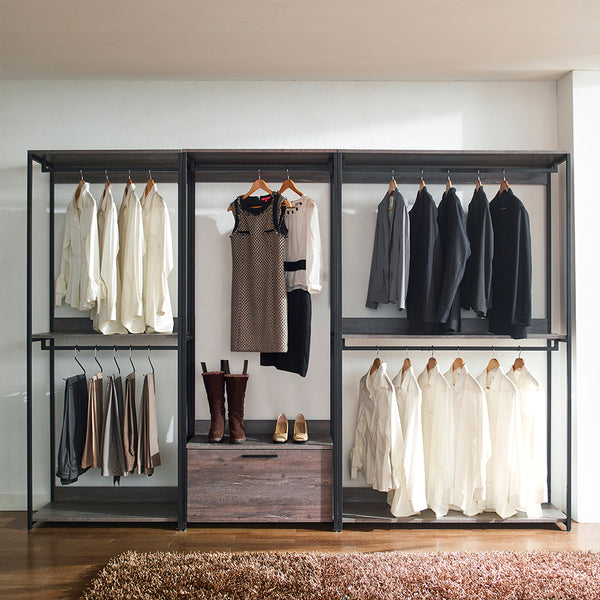 English Elm Monica 47" Farmhouse Wood Walk-in Closet Organizer Rustic Gray — Deep, Eco E0, Water & Scratch Resistant B040S00021