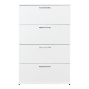 English Elm Bliss Glossy Four-Drawer Jumbo Chest with Full Extension Slides, Water & Scratch Resistant Elegance White B040S00004