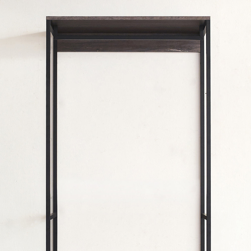 English Elm Monica Wood And Metal Walk-In Closet Storage Unit - Rustic Gray, Durable Design With Drawer & Style B040S00026