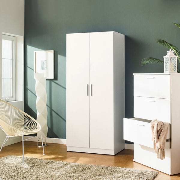 English Elm Viviane Solid Wood Closet — Deep Storage, Water/Scratch Resistant, E0 Eco Board, 5 Shelves & Bars B040S00038