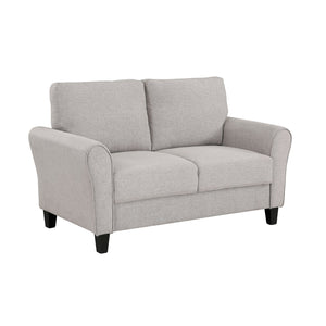 English Elm Modern Ellery Sand Textured Upholstered Loveseat with Welt Trim, Rounded Arms — Versatile 58" Sofa B01156549