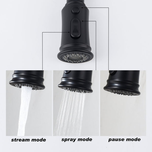 English Elm Kitchen High Arc Pull Out Faucet with 360 Degree Swivel Single Handle Sprayer W127263122
