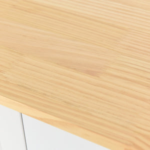 English Elm Kitchen Island Cart Solid Wood Top Farmhouse Style with Locking Casters and Spice Rack White WF286911AAW