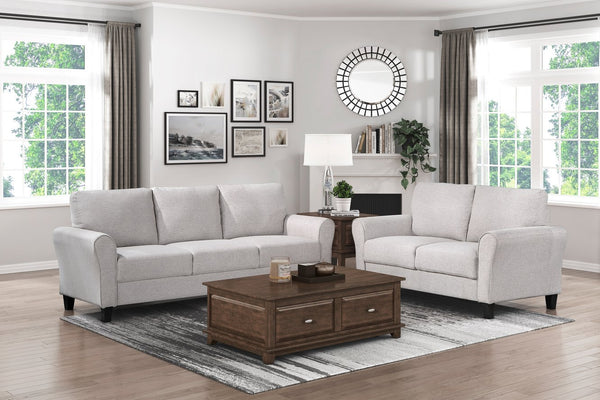 English Elm Modern Ellery Sand Textured Fabric Sofa with Welt Trim, Rounded Arms, 80.5" Transitional Charm and Neutral Appeal B01156550