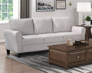 English Elm Modern Ellery Sand Textured Fabric Sofa with Welt Trim, Rounded Arms, 80.5" Transitional Charm and Neutral Appeal B01156550