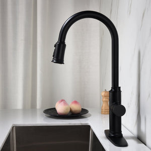 English Elm Kitchen High Arc Pull Out Faucet with 360 Degree Swivel Single Handle Sprayer W127263122