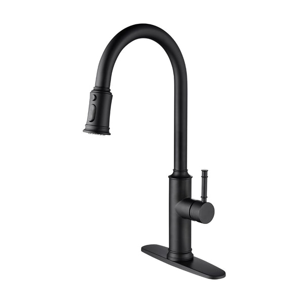 English Elm Kitchen High Arc Pull Out Faucet with 360 Degree Swivel Single Handle Sprayer W127263122