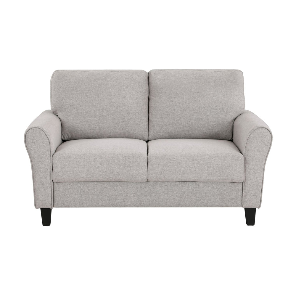 English Elm Modern Ellery Sand Textured Upholstered Loveseat with Welt Trim, Rounded Arms — Versatile 58" Sofa B01156549