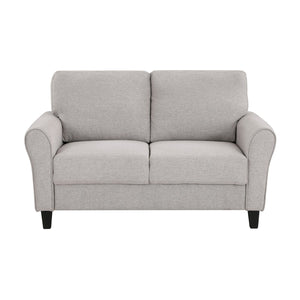 English Elm Modern Ellery Sand Textured Upholstered Loveseat with Welt Trim, Rounded Arms — Versatile 58" Sofa B01156549