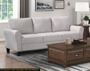 English Elm Modern Ellery Sand Textured Fabric Sofa with Welt Trim, Rounded Arms, 80.5" Transitional Charm and Neutral Appeal B01156550