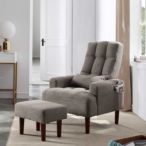English Elm Redde Modern Adjustable Leisure Chair - Cozy Ergonomic Gray Sofa For Compact Living Spaces & Relaxation W1183S00002-GIGA