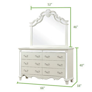 English Elm Milan Solid & Engineered Wood Dresser with Metal Handles, Smooth Ball-Bearing Drawers, White Finish B00956630