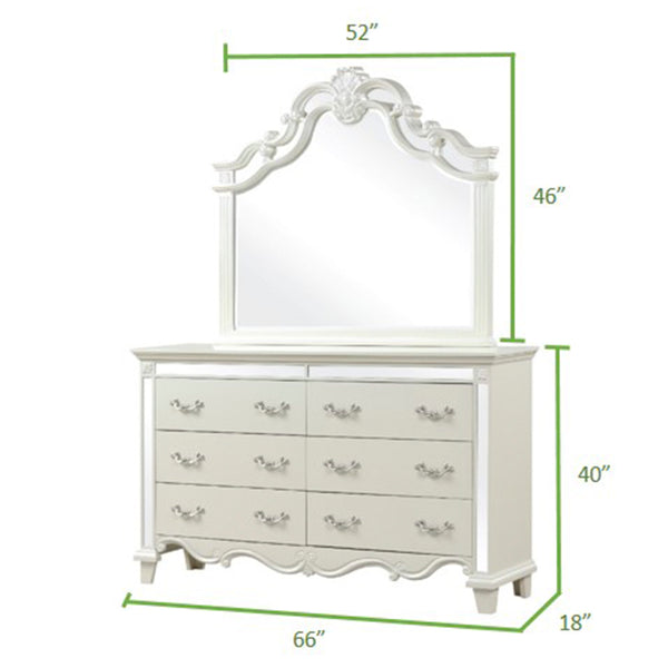 English Elm Milan Solid & Engineered Wood Dresser with Metal Handles, Smooth Ball-Bearing Drawers, White Finish B00956630