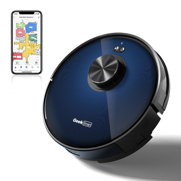 English Elm Geek Smart Robot Vacuum Mop with Lidar Navigation and 2700pa Suction for Pet Homes W100256728