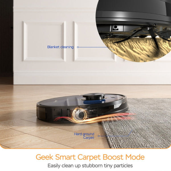 English Elm Geek Smart Robot Vacuum Mop with Lidar Navigation and 2700pa Suction for Pet Homes W100256728