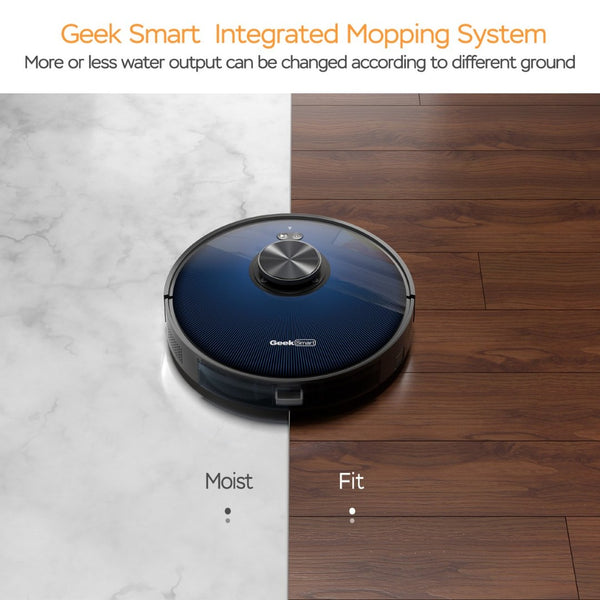 English Elm Geek Smart Robot Vacuum Mop with Lidar Navigation and 2700pa Suction for Pet Homes W100256728