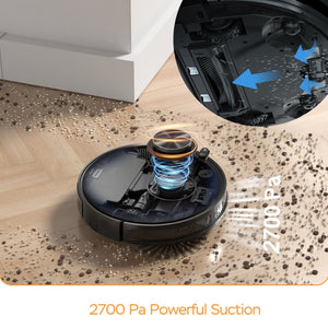 English Elm Geek Smart Robot Vacuum Mop with Lidar Navigation and 2700pa Suction for Pet Homes W100256728