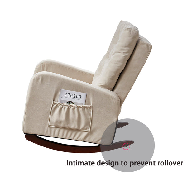 English Elm Single high-back reclining sofa chair Japanese tatami style — plush sponge, solid wood legs, 300lb capacity W24440054