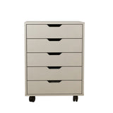 Hearth and Haven The Filing Cabinet Has Five Drawers, a Small Rolling Filing Cabinet, a Printer Rack, An Office Locker, and An Office Pulley Movable Filing Cabinet White Gray W67943149