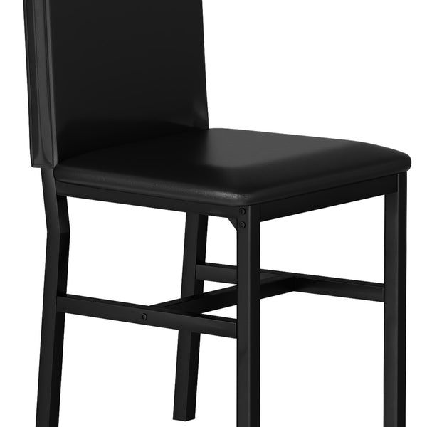 English Elm Black Pu Leather Dining Chairs Set of 4 High Back Armless Modern Kitchen Seating W578104367