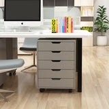 Hearth and Haven The Filing Cabinet Has Five Drawers, a Small Rolling Filing Cabinet, a Printer Rack, An Office Locker, and An Office Pulley Movable Filing Cabinet White Gray W67943149