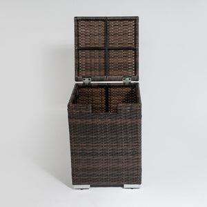 English Elm Rattan Dark Brown Wicker Propane Tank Cover with Steel Frame for 20lb Cylinder 16x16x22" Outdoor W85335467