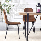 English Elm A Set Of 4 Modern Medieval Style Restaurant Cushioned Side Chairs, Equipped With Soft Cushions and Black Metal Legs, Suitable For Kitchens, Lounges, and Farmhouses. B0501A