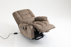 English Elm Recliners Power Lift Chair with Massage Heat Support for Elderly Comfort Seating Camel W547S00089