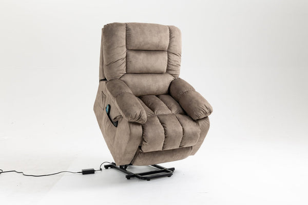 English Elm Recliners Power Lift Chair with Massage Heat Support for Elderly Comfort Seating Camel W547S00089