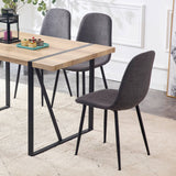 English Elm A Set Of 4 Modern Medieval Style Restaurant Cushioned Side Chairs, Equipped With Soft Cushions and Black Metal Legs, Suitable For Kitchens, Lounges, and Farmhouses. B0501A