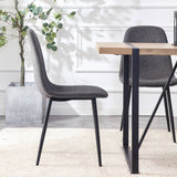 English Elm A Set Of 6 Modern Medieval Style Restaurant Cushioned Side Chairs, Equipped With Soft Cushions and Black Metal Legs, Suitable For Kitchens, Lounges, and Farmhouses. B0501A