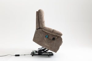 English Elm Recliners Power Lift Chair with Massage Heat Support for Elderly Comfort Seating Camel W547S00089