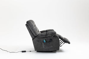 English Elm Recliners Power Lift Chair with Massage Heat Support for Elderly Comfort Seating Grayish Blue W547S00088
