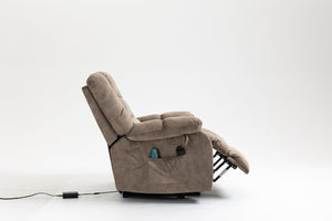 English Elm Recliners Power Lift Chair with Massage Heat Support for Elderly Comfort Seating Camel W547S00089