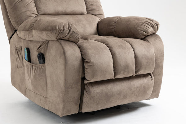 English Elm Recliners Power Lift Chair with Massage Heat Support for Elderly Comfort Seating Camel W547S00089