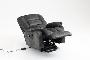 English Elm Recliners Power Lift Chair with Massage Heat Support for Elderly Comfort Seating Grayish Blue W547S00088