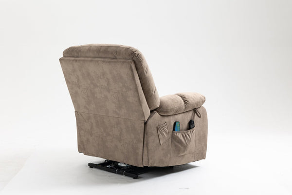English Elm Recliners Power Lift Chair with Massage Heat Support for Elderly Comfort Seating Camel W547S00089