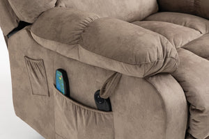 English Elm Recliners Power Lift Chair with Massage Heat Support for Elderly Comfort Seating Camel W547S00089