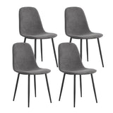 English Elm A Set Of 4 Modern Medieval Style Restaurant Cushioned Side Chairs, Equipped With Soft Cushions and Black Metal Legs, Suitable For Kitchens, Lounges, and Farmhouses. B0501A