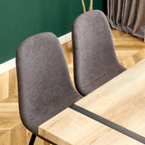 English Elm A Set Of 4 Modern Medieval Style Restaurant Cushioned Side Chairs, Equipped With Soft Cushions and Black Metal Legs, Suitable For Kitchens, Lounges, and Farmhouses. B0501A