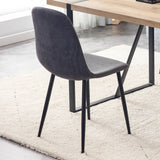 English Elm A Set Of 4 Modern Medieval Style Restaurant Cushioned Side Chairs, Equipped With Soft Cushions and Black Metal Legs, Suitable For Kitchens, Lounges, and Farmhouses. B0501A