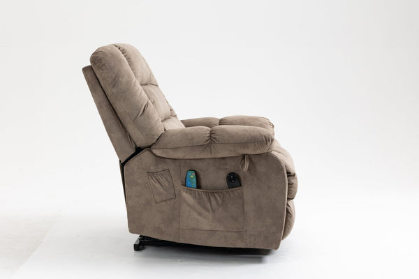 English Elm Recliners Power Lift Chair with Massage Heat Support for Elderly Comfort Seating Camel W547S00089