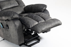 English Elm Recliners Power Lift Chair with Massage Heat Support for Elderly Comfort Seating Grayish Blue W547S00088