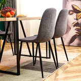 English Elm A Set Of 4 Modern Medieval Style Restaurant Cushioned Side Chairs, Equipped With Soft Cushions and Black Metal Legs, Suitable For Kitchens, Lounges, and Farmhouses. B0501A