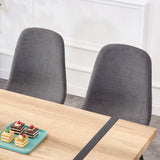 English Elm A Set Of 4 Modern Medieval Style Restaurant Cushioned Side Chairs, Equipped With Soft Cushions and Black Metal Legs, Suitable For Kitchens, Lounges, and Farmhouses. B0501A