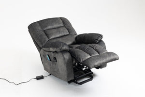 English Elm Recliners Power Lift Chair with Massage Heat Support for Elderly Comfort Seating Grayish Blue W547S00088