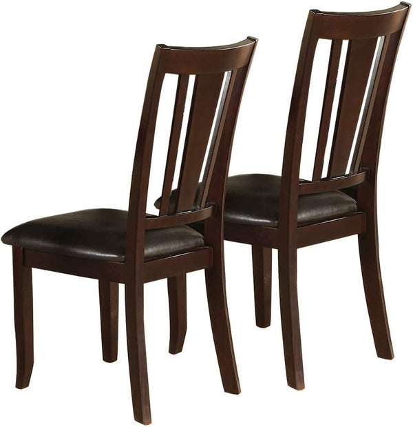 English Elm Simple Counter Height Chairs Set of 2 with Tufted Faux Leather Back Cushioned Seats Stylish Elegance Brown 40 L x 18 W x 12 H B01157357