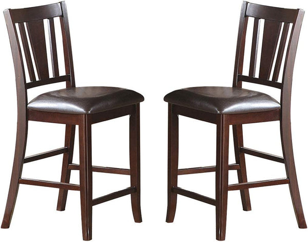 English Elm Modern Counter Height Dining Set with Butterfly Leaf Table Six Tufted Chairs B011S02510