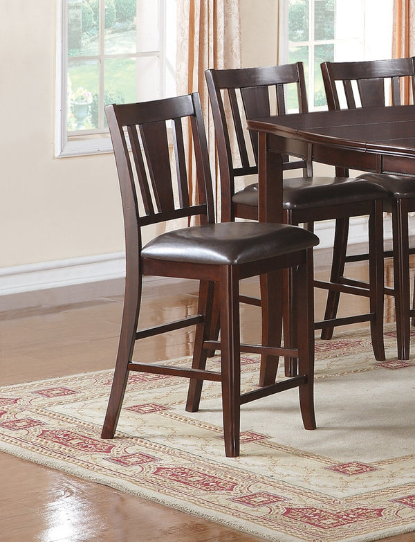 English Elm Modern Counter Height Dining Set with Butterfly Leaf Table Six Tufted Chairs B011S02510
